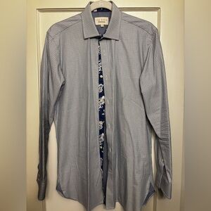 Ted Baker Blue and White Button Down Shirt - Size 15 32/33